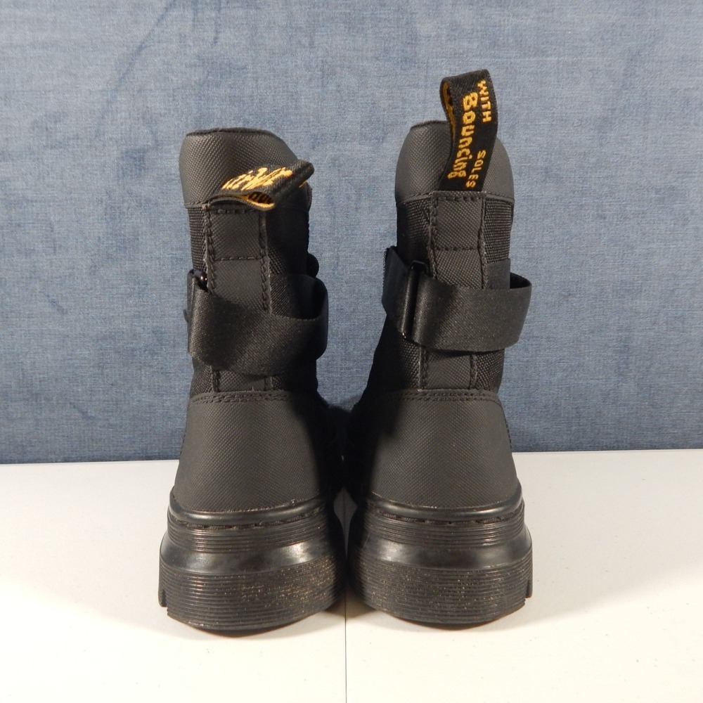 Dr. Doc Martens Combs Tech Boots Unisex M5/W6 Black Ankle High Combat Shoes - Picture 5 of 9